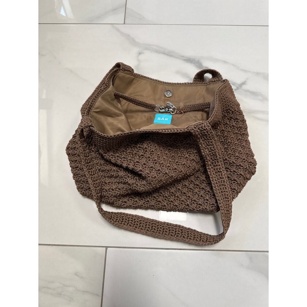 The SAk Brown Crochet Shoulder Purse Handbag Bag - Picture 11 of 15